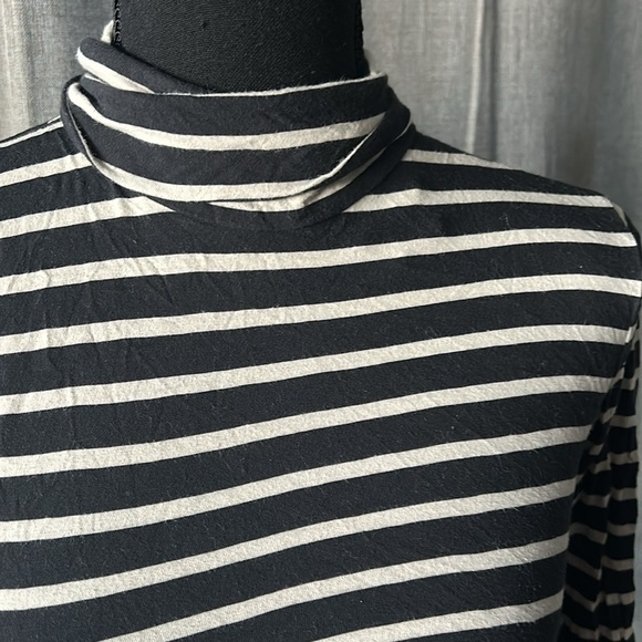 Black and White Striped J. Crew Turtleneck - Picture 2 of 4